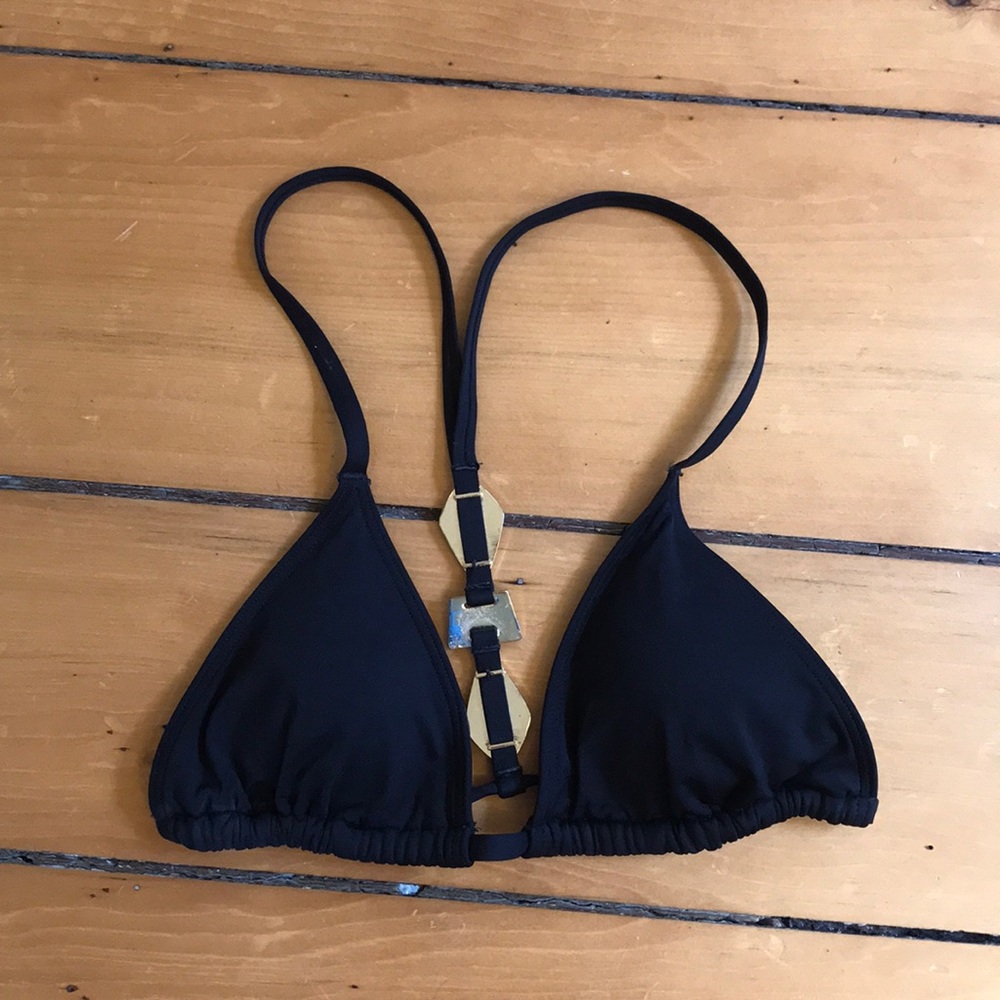 Jeweled black bikini top